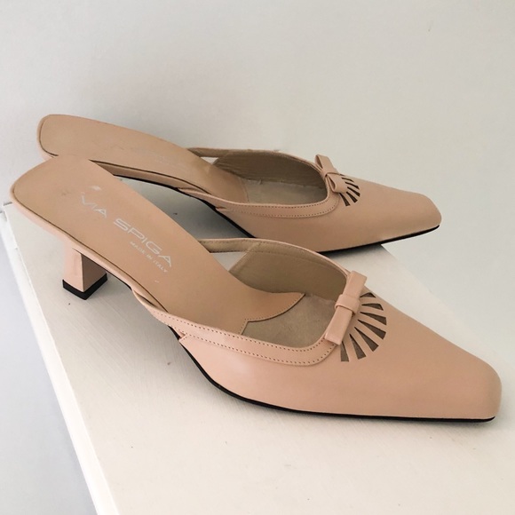Via Spiga Shoes - Via Spiga Italy Pink Bow Cutout Kitten Heels Shoes